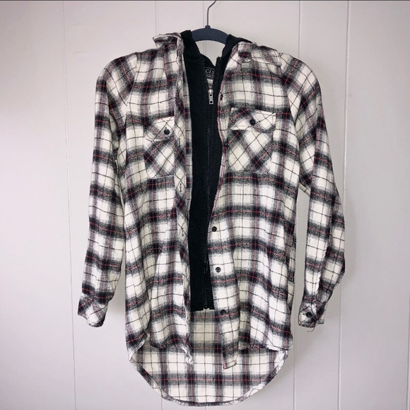 Ci Sono Tops - Ci Sono Hooded Flannel